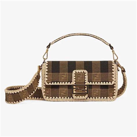 fendi baguette brown fabric bag|Fendi baguette bag second hand.